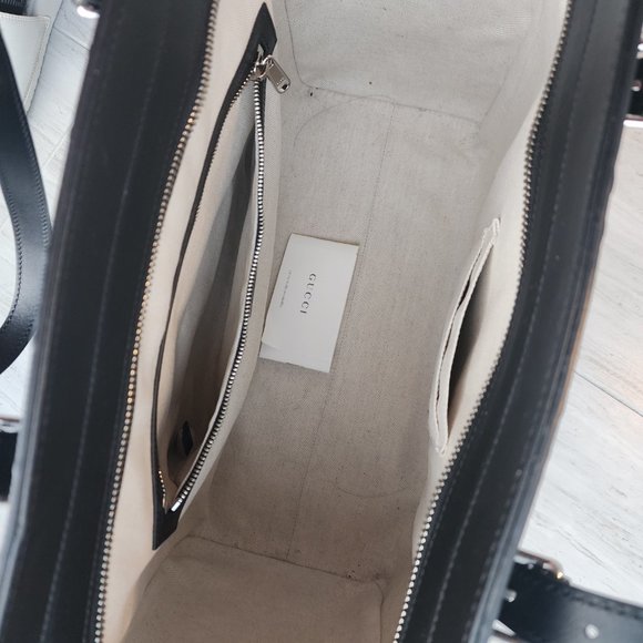 Calfskin GG Embossed Tote Bag Black - Picture 5 of 13